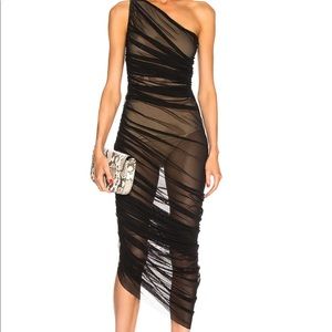 Sheer one strap black dress